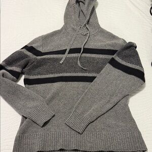 Gray and Black unisex Hooded Sweater